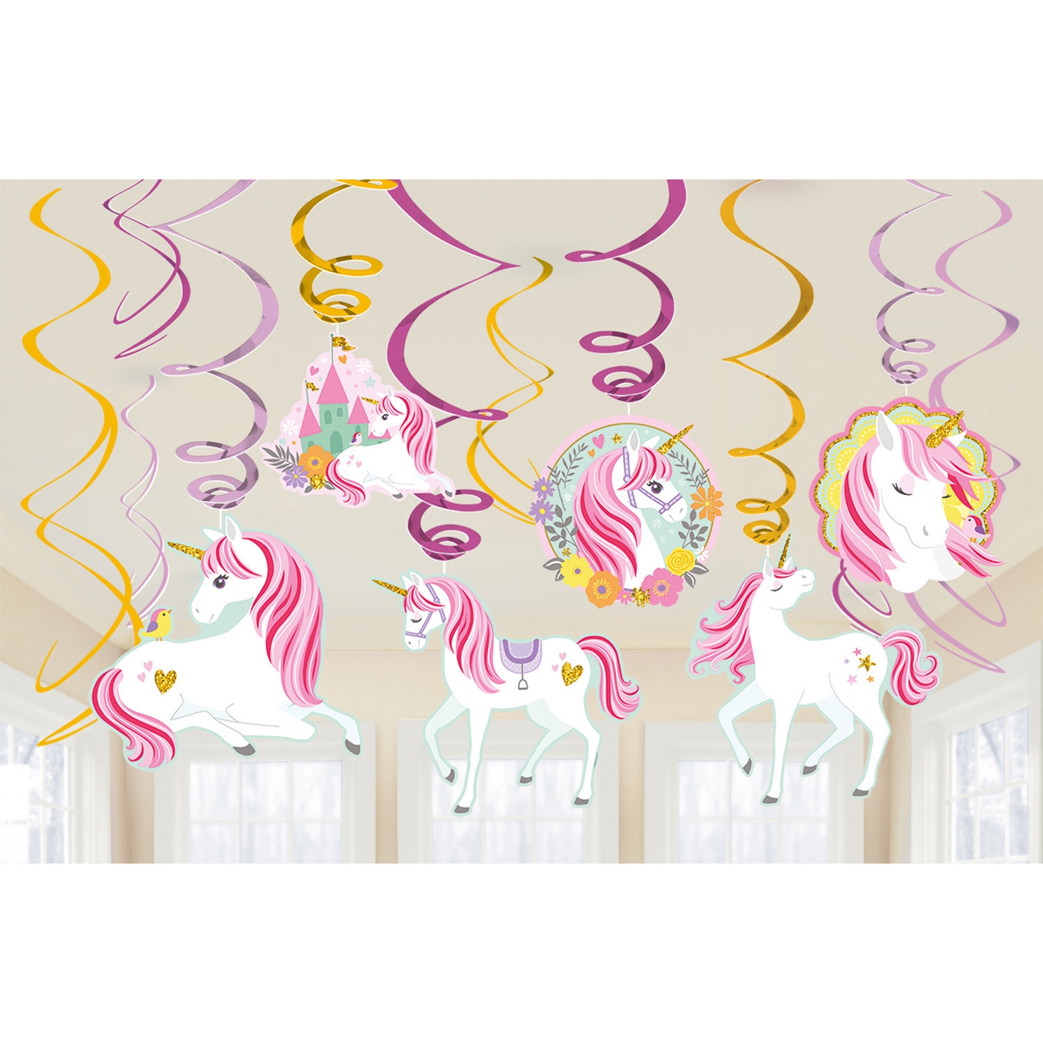 Unicorn Swirls/Virvlar till kalas och dekoration