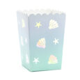 Popcornboxar Blålila med snäckor och sjöstjärnor 6-pack