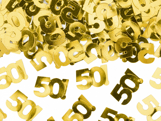 Guldmetallic konfetti 50! Födelsedag Jubileumsfest