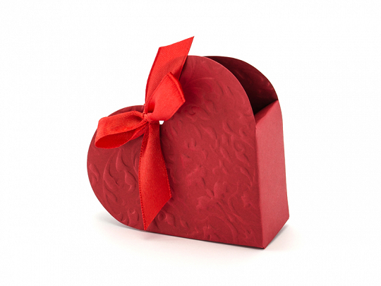 Röda hjärtformade presentaskar 10-pack