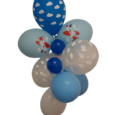 Extra starka ballonger blå med vita moln 30cm 6-pack