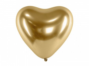 Hjärtformade ballonger Guld. Romantiska ballongdekorationer till Bröllop eller andra festliga tillställningar.