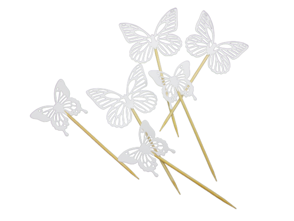 Dekorera festens bakelser med vackra vita fjärilar