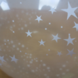 Kristall-klara ballonger med vita stjärnor 28cm 6-pack