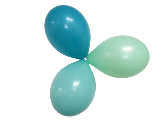 Turkos/Mint nyanser i pastell. Ekologiska ballonger. 6-pack. 17 kr