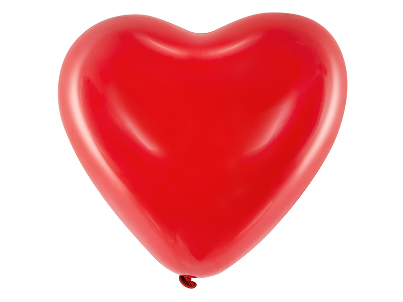 Hjärtformade ballonger. Röd 30 cm