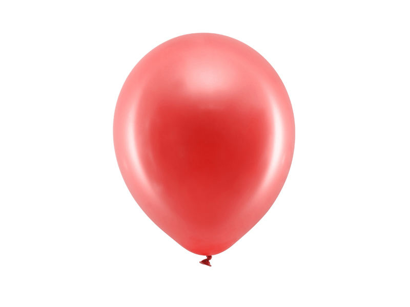 Röda metallicballonger. 10-pack