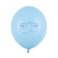 Extra starka ballonger Blå med babyskor 30cm 6-pack