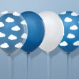 Extra starka ballonger blå med vita moln 30cm