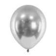 Glossy ballonger Silver 30cm 6-pack