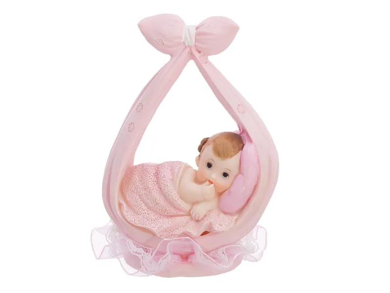Caketopper Bebis i scarfs rosa
