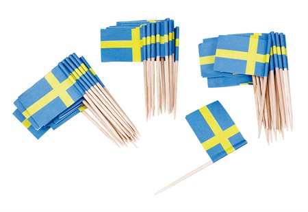 Cocktailpinnar Svenska flaggan 50-pack