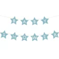 Girlang Babyshower med blå stjärnor 290 cm