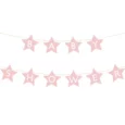 Girlang Babyshower med ljusrosa stjärnor 290 cm