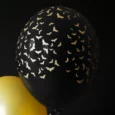 Ballonger Fladdermöss Svart/Guld 6-pack 30 cm