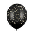 Ballonger Fladdermöss Svart/Guld 6-pack 30 cm
