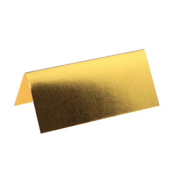 10-pack placeringskort i guldmetallic. 3x7 cm.