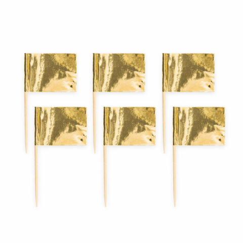 Cocktailflaggor Guld Metallic 50-pack