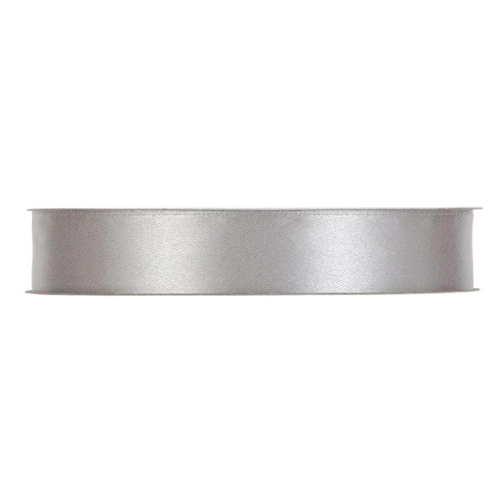 Satinband Silver. 1 cm x 30 meter