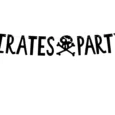 Bokstavsbanner Pirates Party Svart 14 x 100 cm