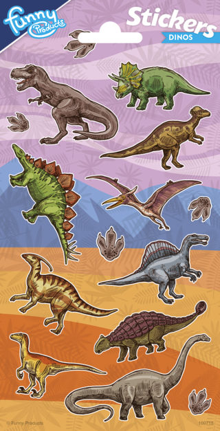 Stickers / Klistermärken Dinosaurier. Dinosaurtema Barnkalas