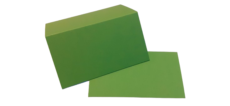 Limegröna placeringskort. Finns både som enkla och dubbla.