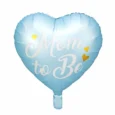 Hjärtformad folieballong Mom to Be Blå