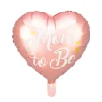 Hjärtformad folieballong Mom to Be Rosa