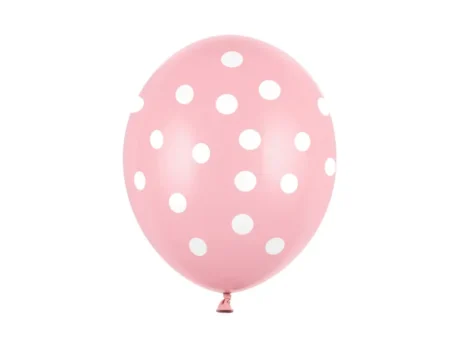 rosa ballonger vita prickar