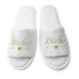 Tofflor Bride Vit med Guldtext