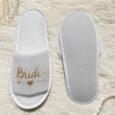 Tofflor Bride Vit med Guldtext