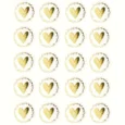 Stickers / Etikett Guldhjärta Rund 20-pack 3 cm