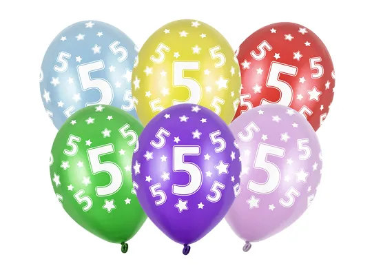 Ballonger Mixfärgade 5 år 6-pack