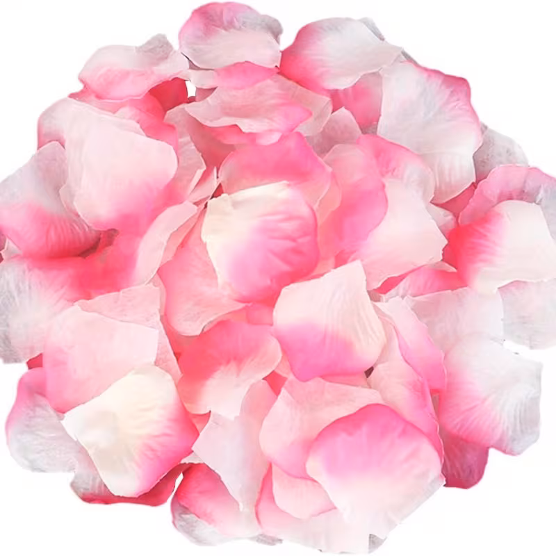 2 färgad rosenblad Rosa/Vit. 100-pack